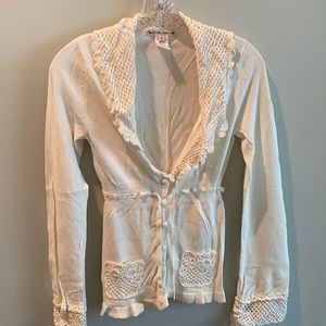 White knit cardigan